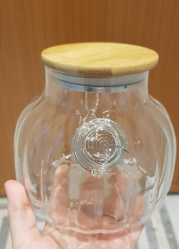 Beden beyaz Renk Bambu kapaklı cam demlik