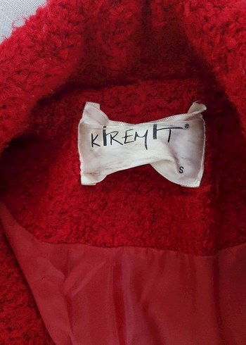 s Beden Kırmızı Tek Düğmeli Kaban