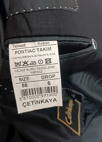 ERKEK CEKET 58 BEDEN - Görsel 4