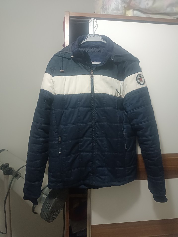 Erkek Mavi Kapitone Mont - Görsel 5