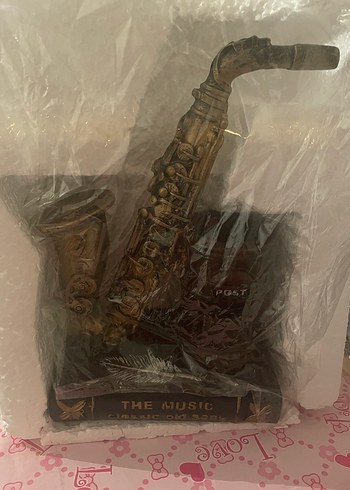 Rennes Altın Renkli Saksafon Temalı Kalemlik - Görsel 2