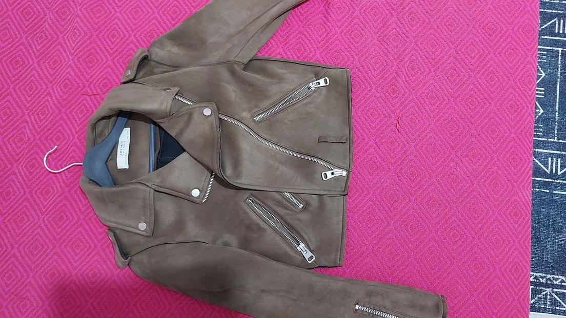 Zara Bej Süet Kadın Deri Ceket - Görsel 2