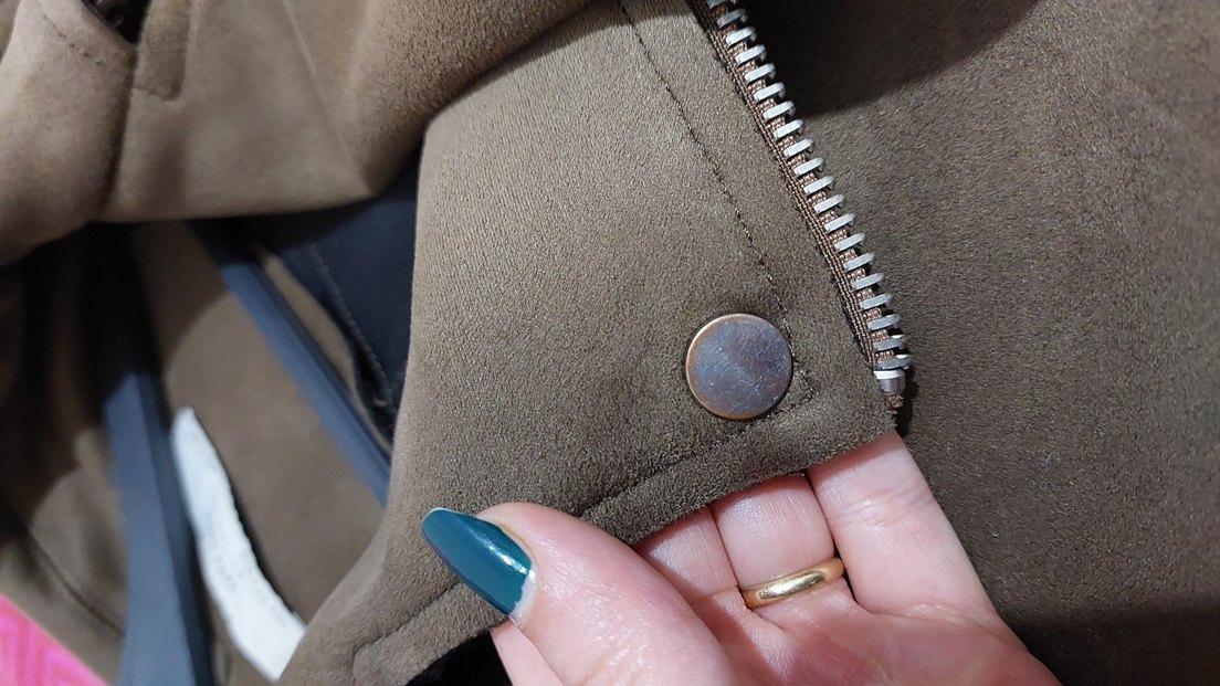 Zara Bej Süet Kadın Deri Ceket - Görsel 4