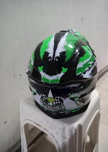 parlak yeşil Cross kask - Görsel 4