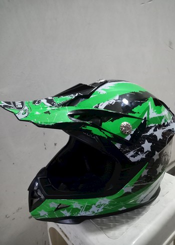 parlak yeşil Cross kask