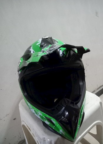 parlak yeşil Cross kask - Görsel 2