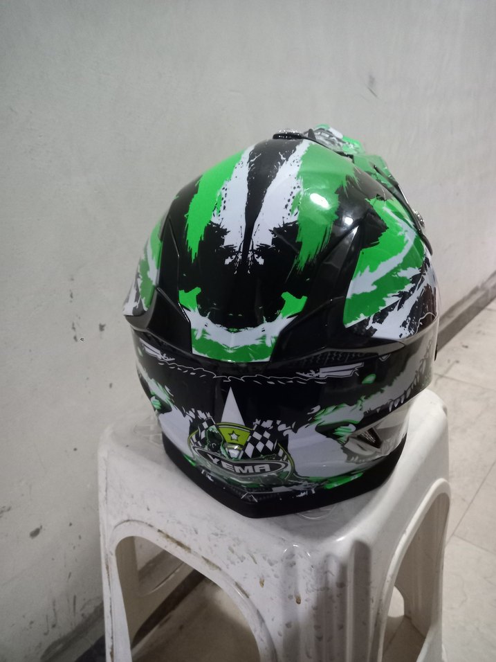 parlak yeşil Cross kask - Görsel 4