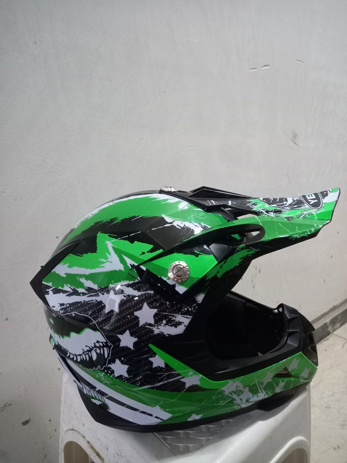 parlak yeşil Cross kask - Görsel 3