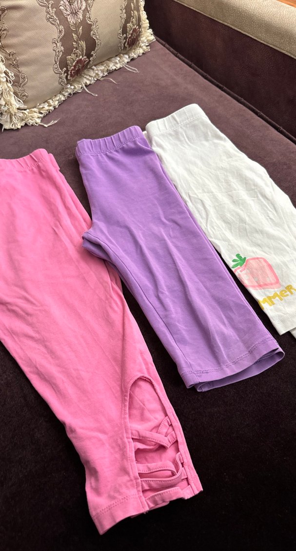 Kız Çocuk Basic Renkli kısa Tayt  3 lü Set 5-6-7 yaş - Görsel 2