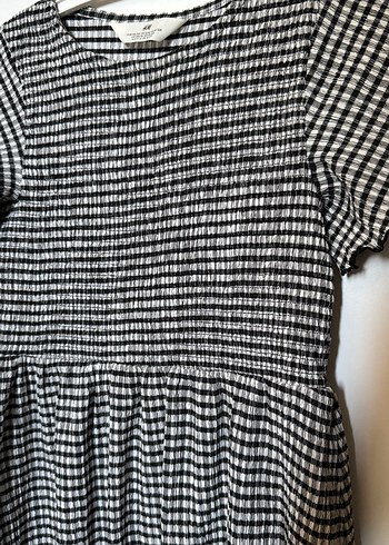 Gri Kareli kız cocuk elbise 10-12Yaş - Görsel 2