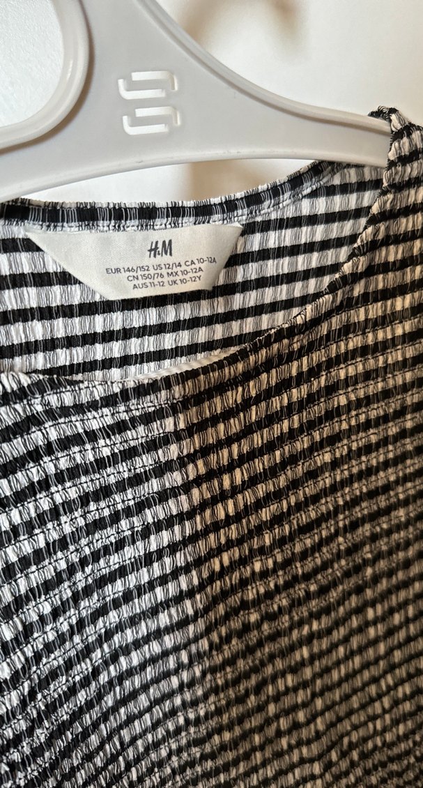 Gri Kareli  kız cocuk elbise 10-12Yaş - Görsel 4