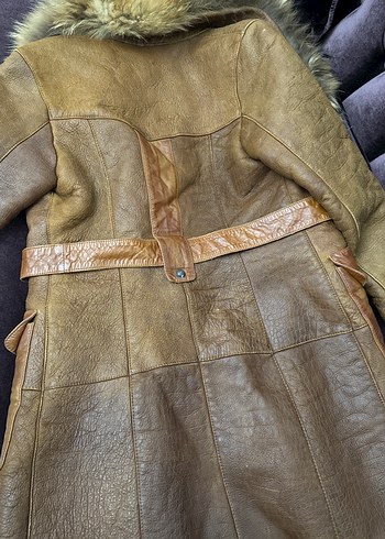 Orjinal Kahverengi Kürklü hakiki Deri Kadın - Görsel 4