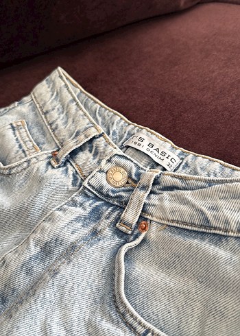 Açık mavi yüksek bel yırtık pantolon - Görsel 3