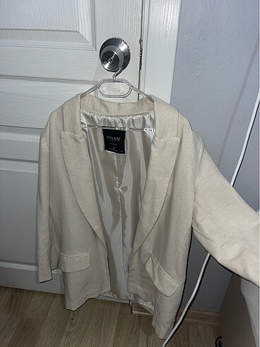 s Beden Krem rengi keten blazer ceket
