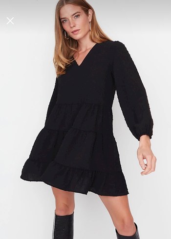 Zara Milla Siyah Mini Elbise