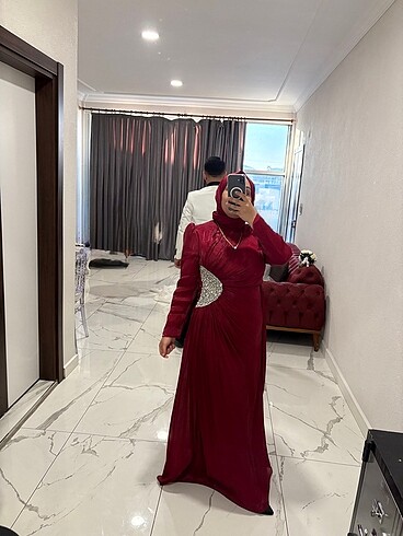 Bordo abiye - Görsel 3