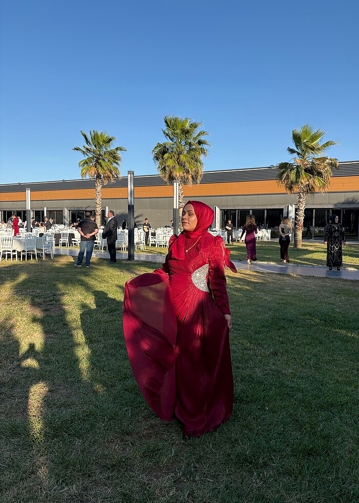 Bordo abiye - Görsel 2