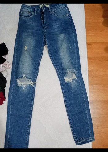 Diğer Mavi Tie-Dye Desenli Kadın Skinny Jean