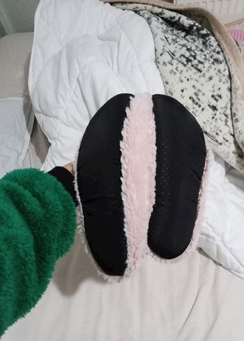 Kız Çocuk Pembe Örgü Sıcak Ev Terliği - Görsel 5