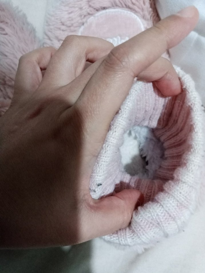 Kız Çocuk Pembe Örgü Sıcak Ev Terliği - Görsel 4