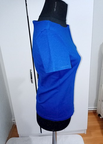 Koyu Mavi  Kısa Kollu Tişört adil ışık - Görsel 3