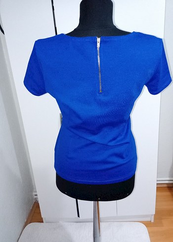 Koyu Mavi  Kısa Kollu Tişört adil ışık - Görsel 2