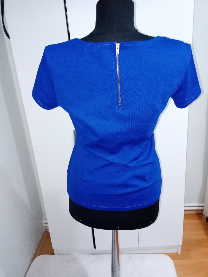 Koyu Mavi  Kısa Kollu Tişört adil ışık - Görsel 2