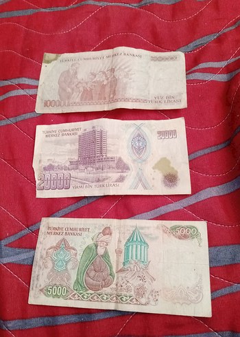 Eski Türk Lirası Banknot Seti - Kırmızı Tonlar - Görsel 5