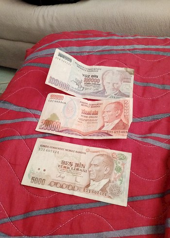 Eski Türk Lirası Banknot Seti - Kırmızı Tonlar - Görsel 8