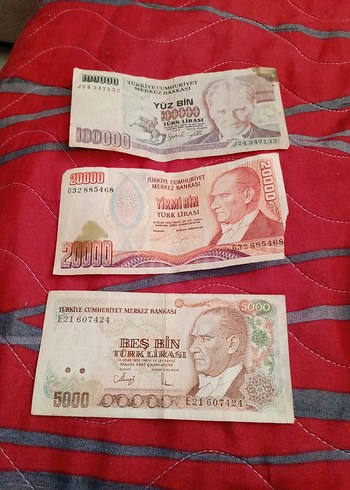 Eski Türk Lirası Banknot Seti - Kırmızı Tonlar - Görsel 6