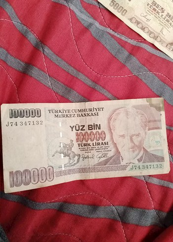 Eski Türk Lirası Banknot Seti - Kırmızı Tonlar - Görsel 9