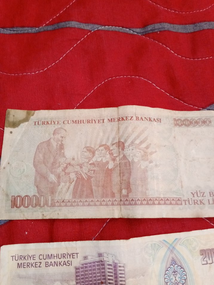 Eski Türk Lirası Banknot Seti - Kırmızı Tonlar - Görsel 2