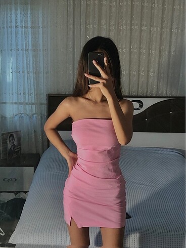 pembe tatlis mini elbise