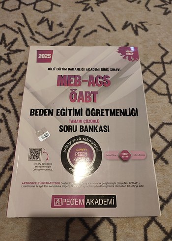 PEGEM AKADEMİ MEB AGS ÖABT BEDEN EĞİTİMİ SORU BANKASI SIFIR