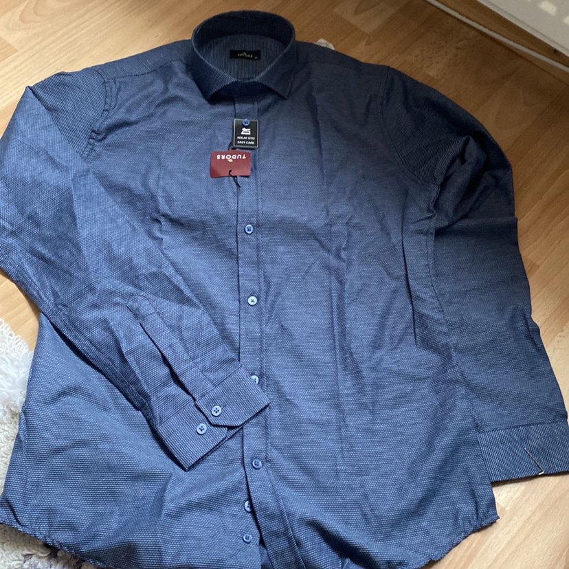 Mavi Desenli Erkek Kısa Kollu Gömlek - Görsel 2