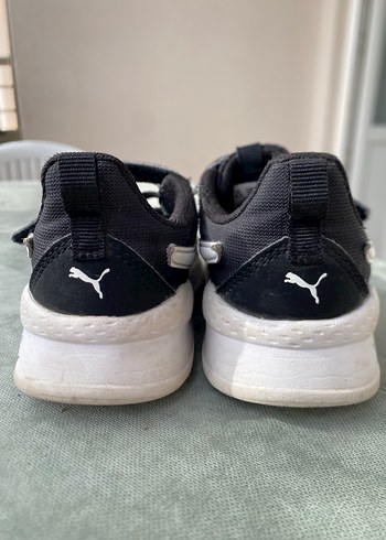 Erkek Çocuk Siyah Beyaz Puma Cırt Cırtlı Spor Ayakkabı - Görsel 4