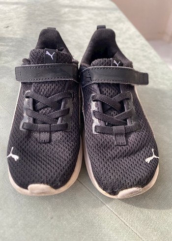 Erkek Çocuk Siyah Beyaz Puma Cırt Cırtlı Spor Ayakkabı - Görsel 3