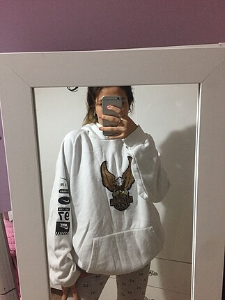 Beyaz oversize sweatshirt