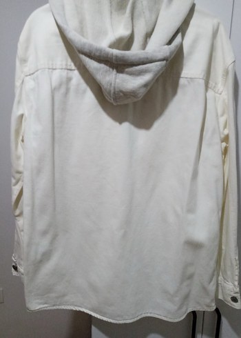 Düğmeli Beyaz  Keten Gömlek - Görsel 2