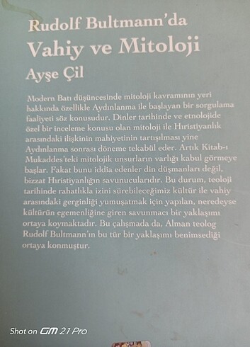  Beden Rudolf Bultmann'da Vahiy ve mitoloji