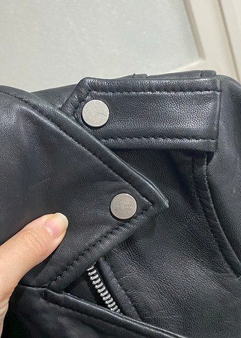 Gerçek Deri Biker Ceket - Görsel 4