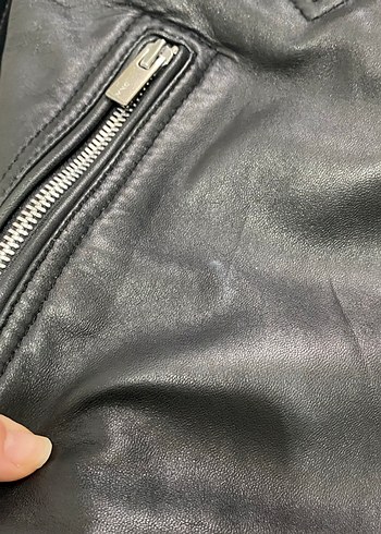 Gerçek Deri Biker Ceket - Görsel 5
