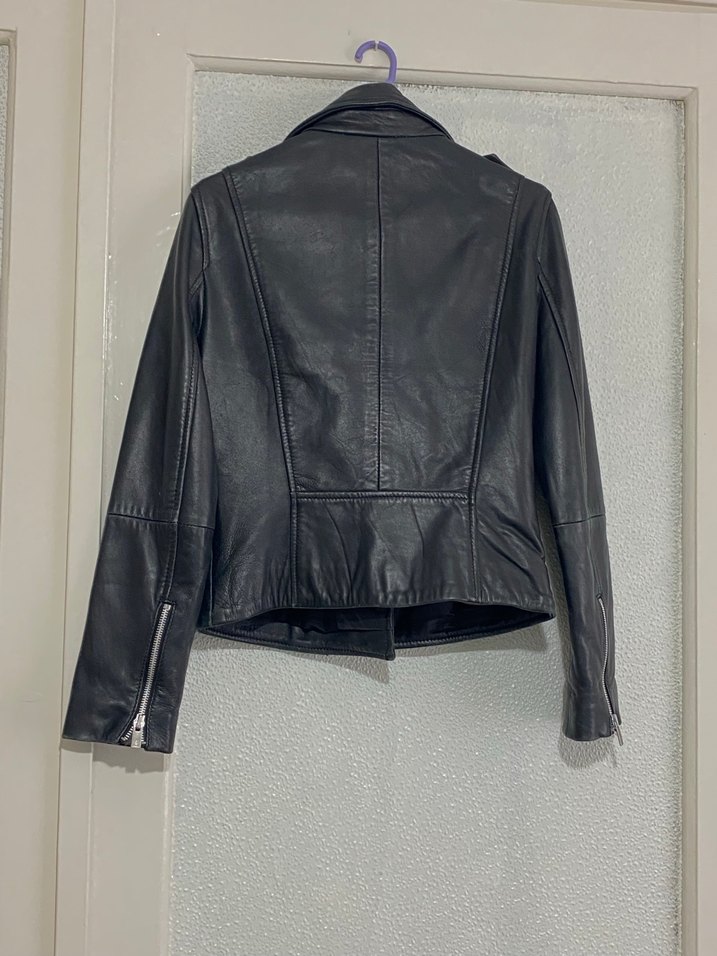 Gerçek Deri Biker Ceket - Görsel 3