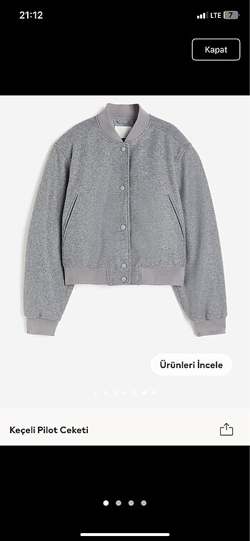 H&M kadın bomber ceket