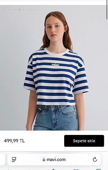 Miav baskılı çizgili tshirt