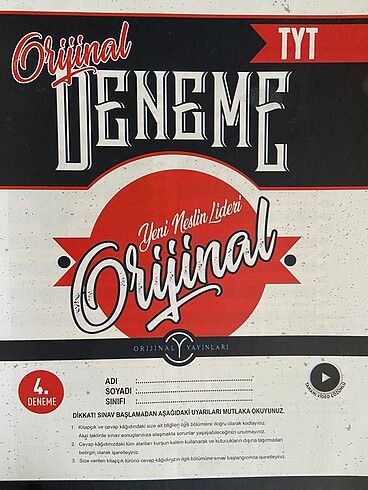 Orijinal yayınları tyt matematik deneme