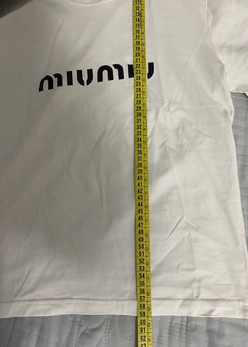s Beden beyaz Renk Beyaz Miu Miu Baskılı Kısa Kollu Tişört