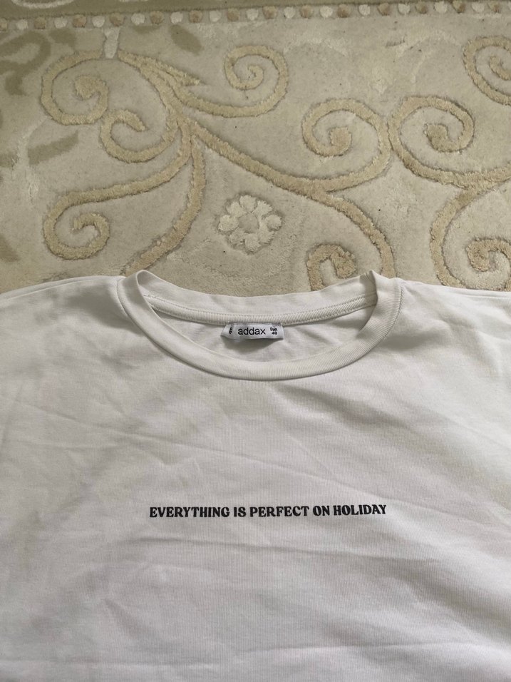 Beyaz Baskılı Uzun Kollu Kadın sweatshirt - Görsel 2