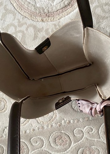 Kadın Fularlı bej rengi tote çanta - Görsel 2