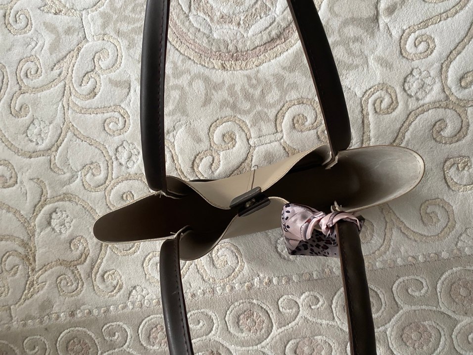 Kadın Fularlı bej rengi tote çanta - Görsel 3